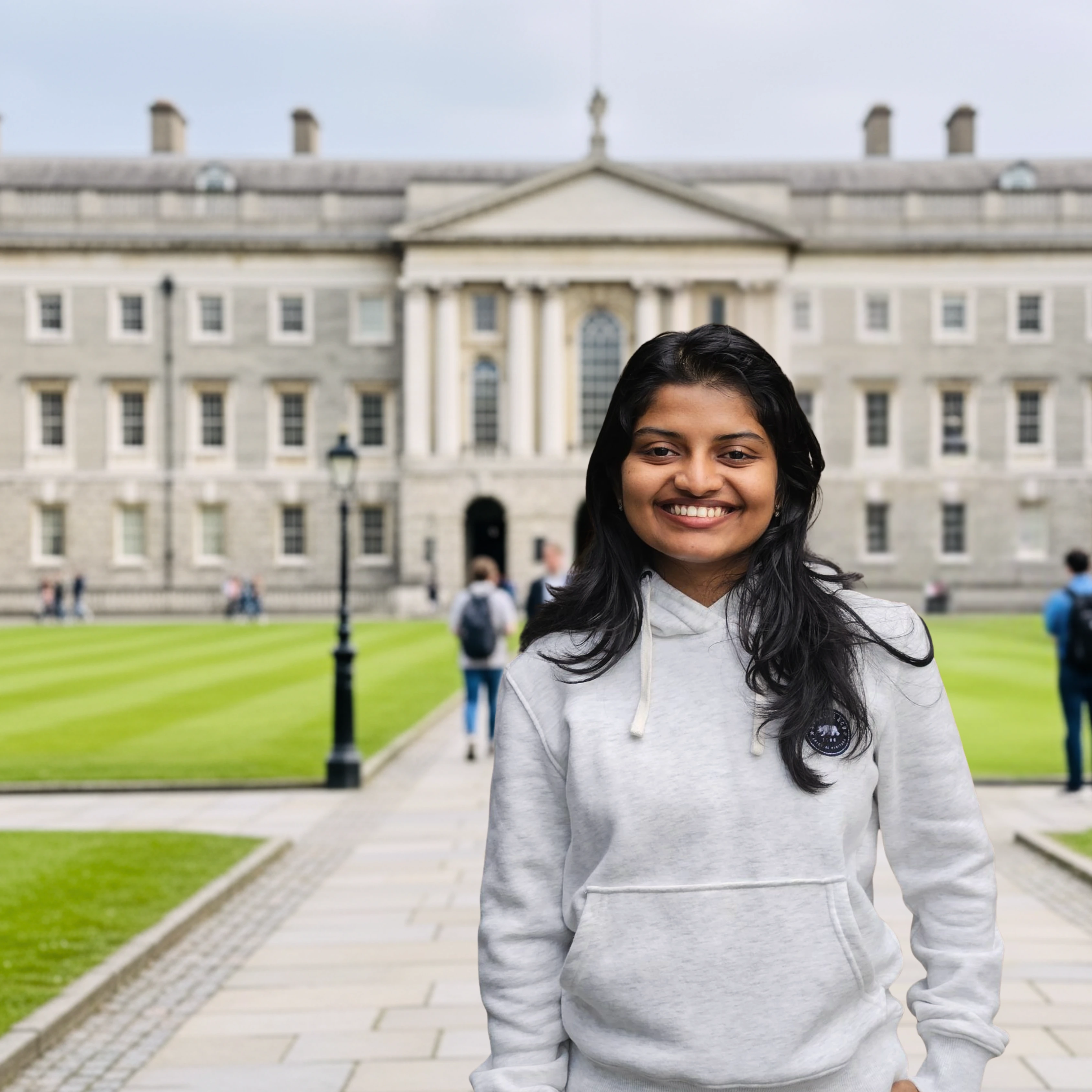 Student smiling after offer
